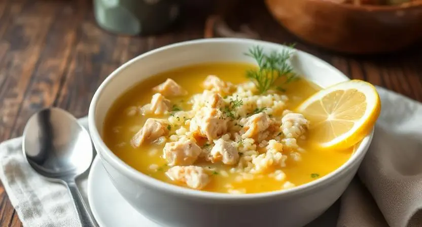 chicken lemon rice soup
